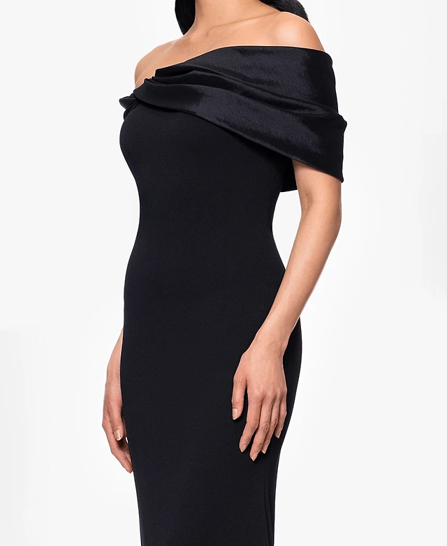 betsy adam black dress macy's Betsy & Adam Women's Embellished Ruched Gown