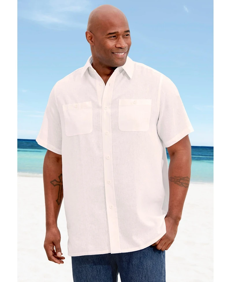 KingSize Big & Tall Short-Sleeve Linen Shirt