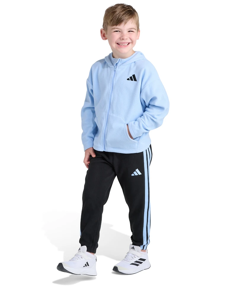 Adidas Toddler Boys 2T-5T Two Piece Winterized Hooded Jacket and Joggers Set
