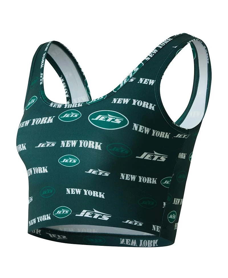 Concepts Sport Women's Green New York Jets Mosaic Allover Print Bralette