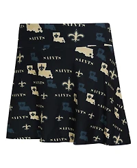 Concepts Sport Women's Black New Orleans Saints Mosaic Allover Print Skort