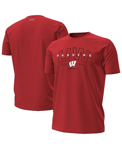 Under Armour Men's Red Wisconsin Badgers Overlay Performance T-Shirt