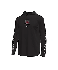 Under Armour Men's Black South Carolina Gamecocks Tech Stretch Long-Sleeve Hooded T-Shirt
