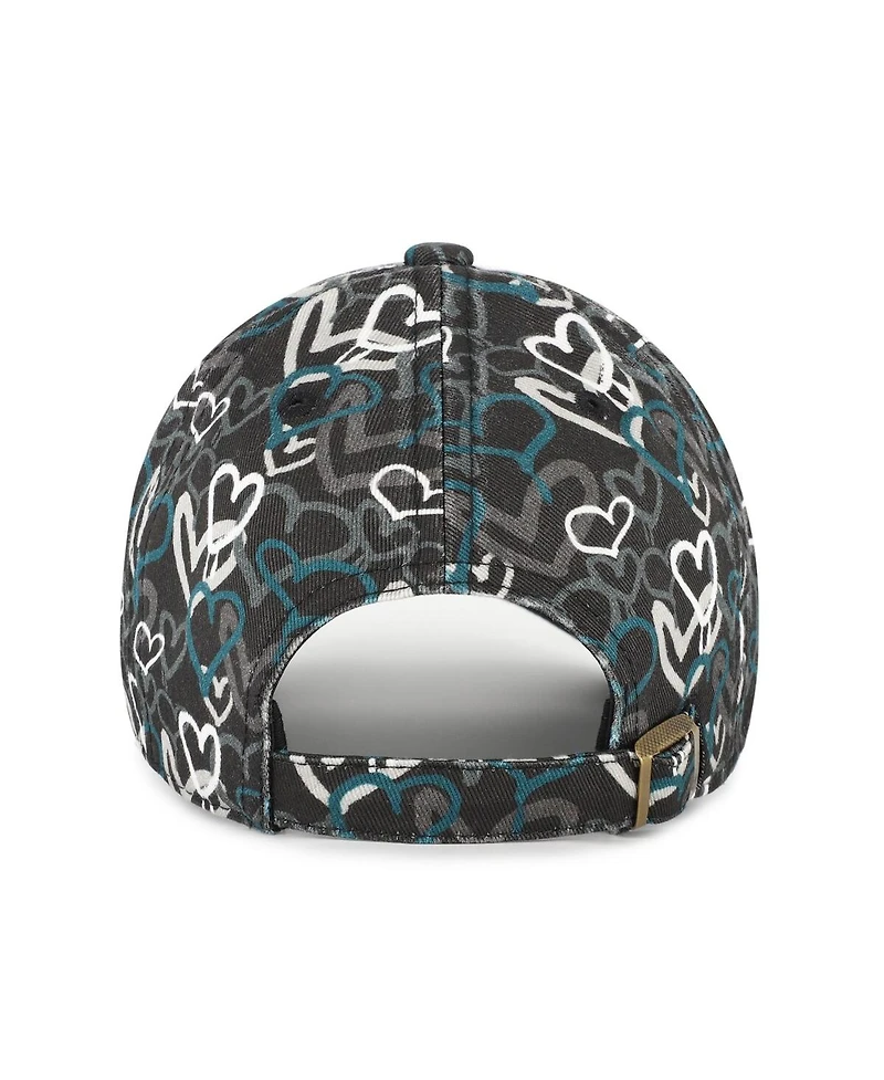 '47 Brand Girls Toddler Black Philadelphia Eagles Mural Clean Up Adjustable Hat