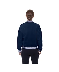 New Era Women's Navy Houston Texans Throwback Fleece Full-Snap Jacket