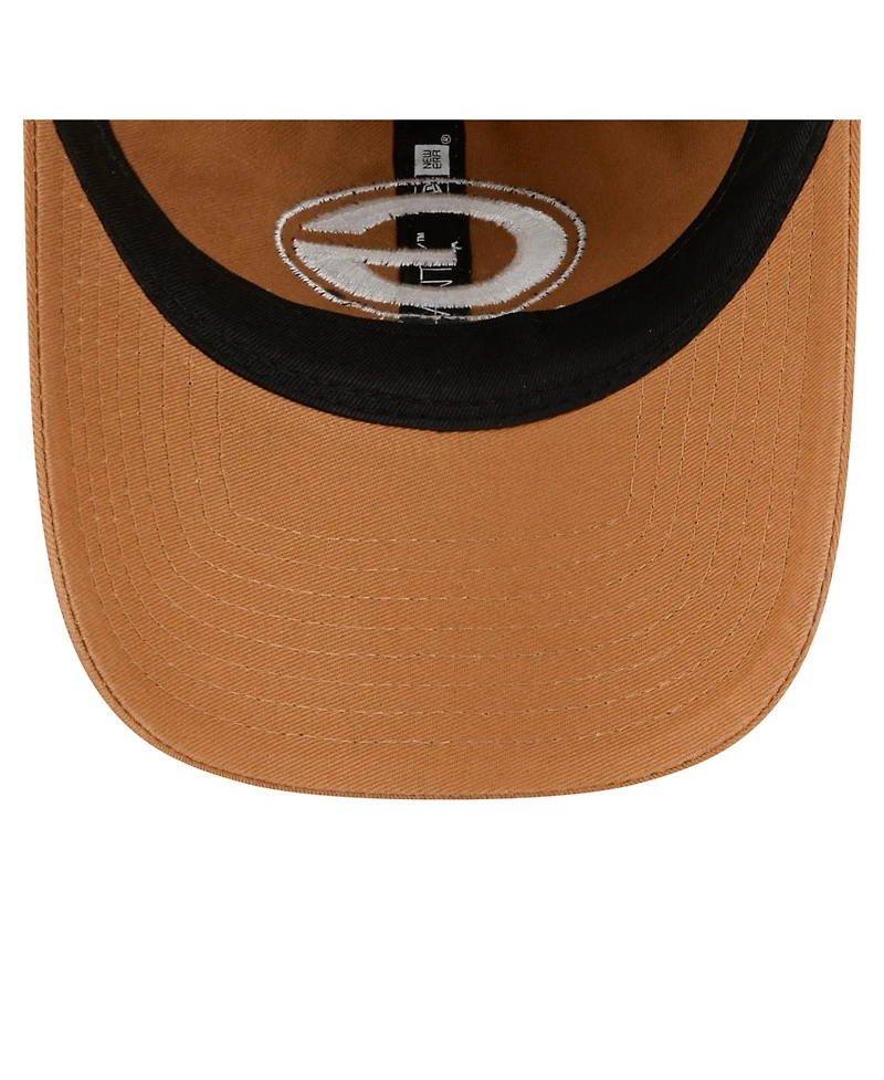 New Era Men's Brown Green Bay Packers Stamp 9TWENTY Adjustable Hat