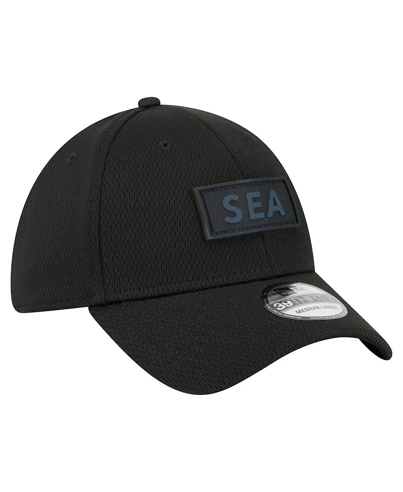New Era Men's Black Seattle Seahawks Scoreboard 39THIRTY Flex Hat