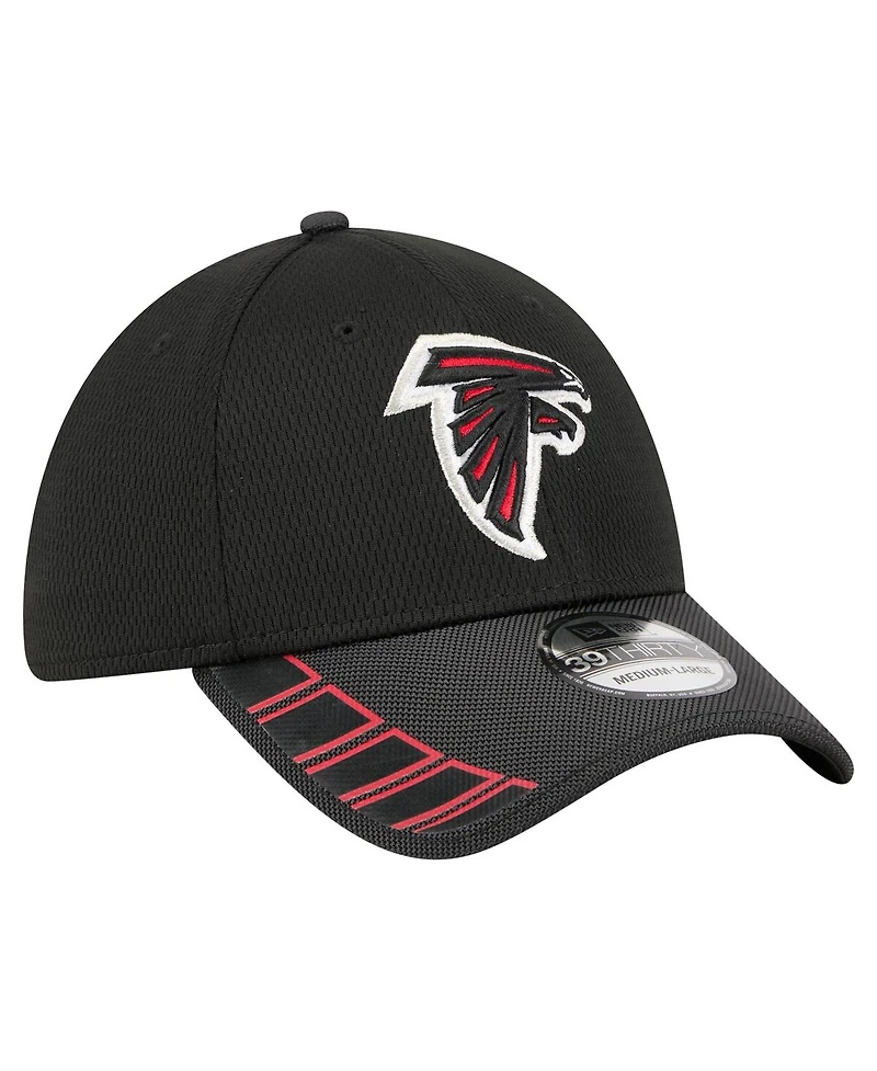 New Era Men's Black Atlanta Falcons Visor Hit 39THIRTY Flex Hat