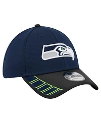New Era Men's College Navy Seattle Seahawks Visor Hit 39THIRTY Flex Hat