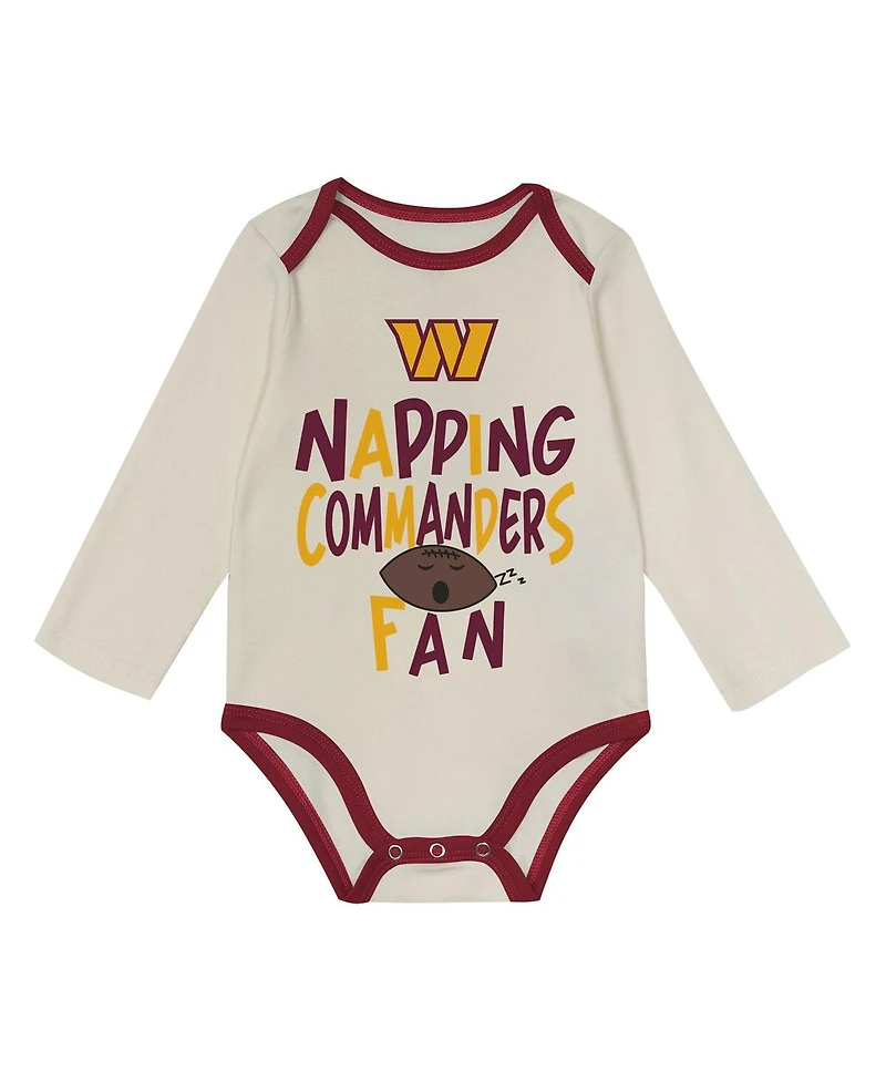 Outerstuff Baby Boys and Girls 3-Piece Burgundy Washington Commanders Little Champ Set