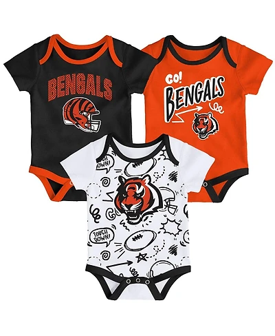 Outerstuff Baby Boys and Girls 3-Piece Cincinnati Bengals All Day Play Bodysuit Set