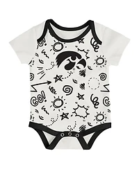Outerstuff Baby Boys and Girls Iowa Hawkeyes Three-Pack All Day Play Bodysuit Set