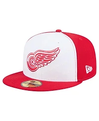 New Era Men's White/Red Detroit Red Wings Repeat Two-Tone 59FIFTY Fitted Hat