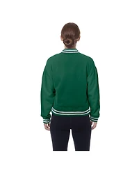 New Era Women's Kelly Green York Jets Throwback Fleece Full-Snap Jacket