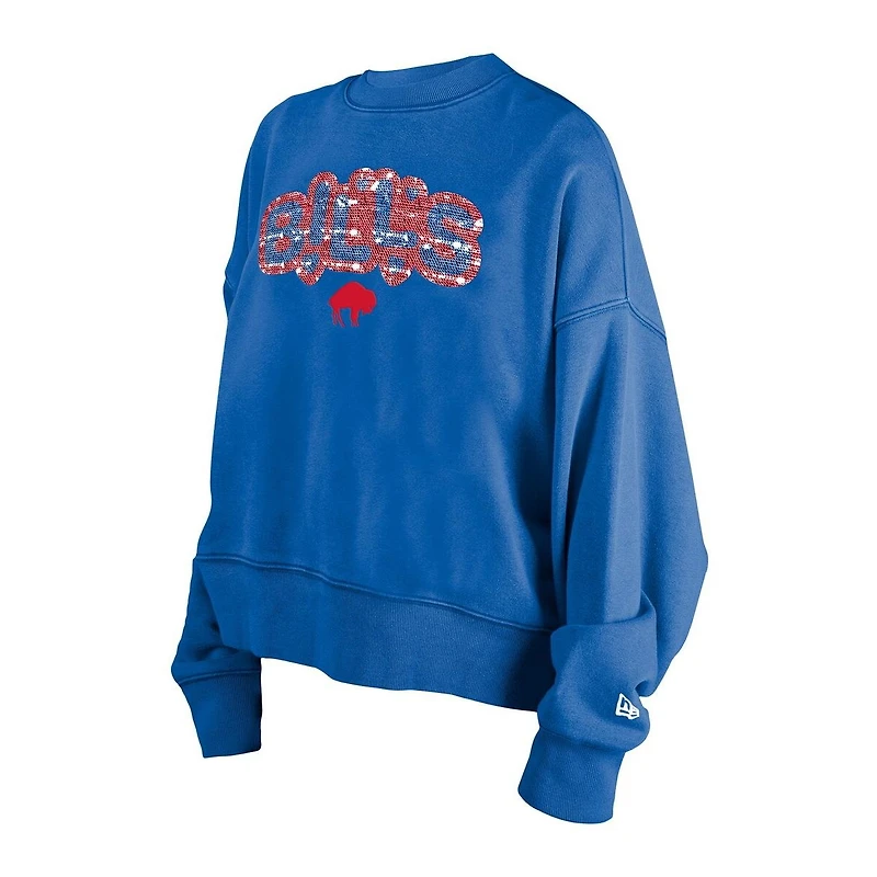 New Era Girl's Royal Buffalo Bills Flip Sequin Sweatshirt