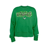 New Era Girl's Kelly Green Philadelphia Eagles Flip Sequin Sweatshirt
