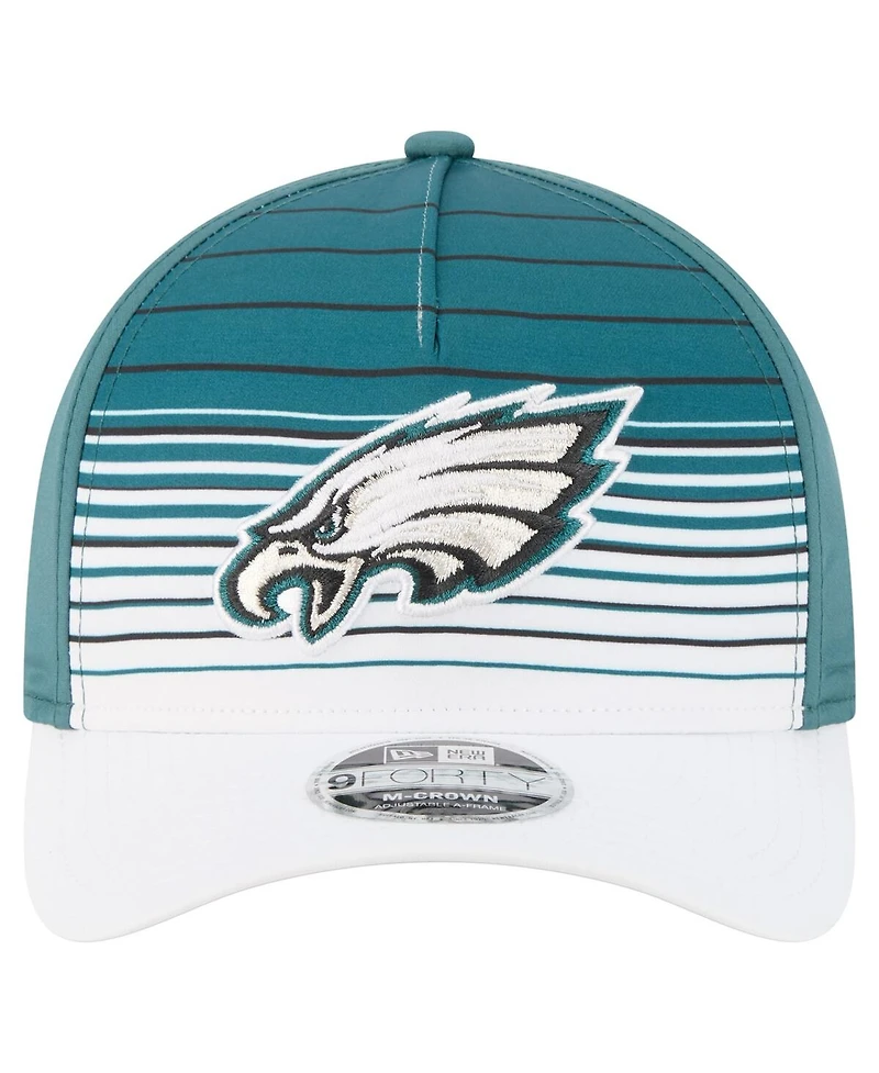 New Era Men's White/Midnight Green Philadelphia Eagles Adventure Gradient 9FORTY M-Crown A-Frame Adjustable Hat