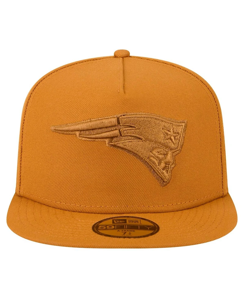 New Era Men's Brown England Patriots Color Pack A-Frame 59FIFTY Fitted Hat