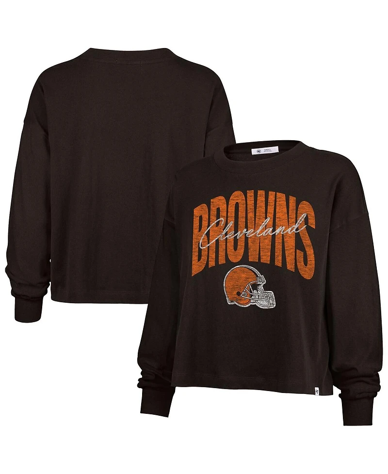 '47 Brand Women's Brown Cleveland Browns Muse Sydney Long Sleeve T-Shirt