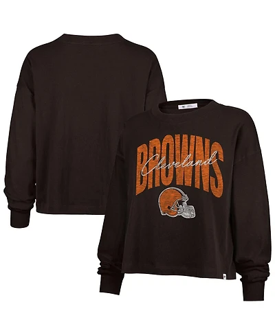 '47 Brand Women's Brown Cleveland Browns Muse Sydney Long Sleeve T-Shirt