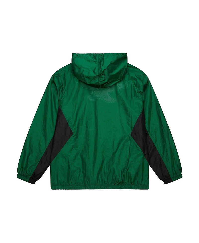 Mitchell Ness Men's Kelly Green Philadelphia Eagles Logo Playmaker Full-Zip Windbreaker Jacket