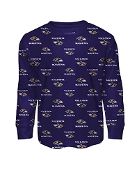 Outerstuff Toddler Purple Baltimore Ravens All-Over-Print Long Sleeve T-Shirt and Pants Sleep Set