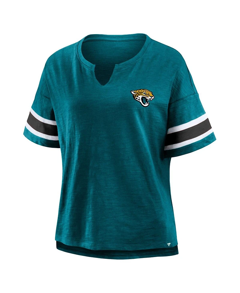 Fanatics Women's Teal Jacksonville Jaguars Plus Redzone Notch Neck T-Shirt