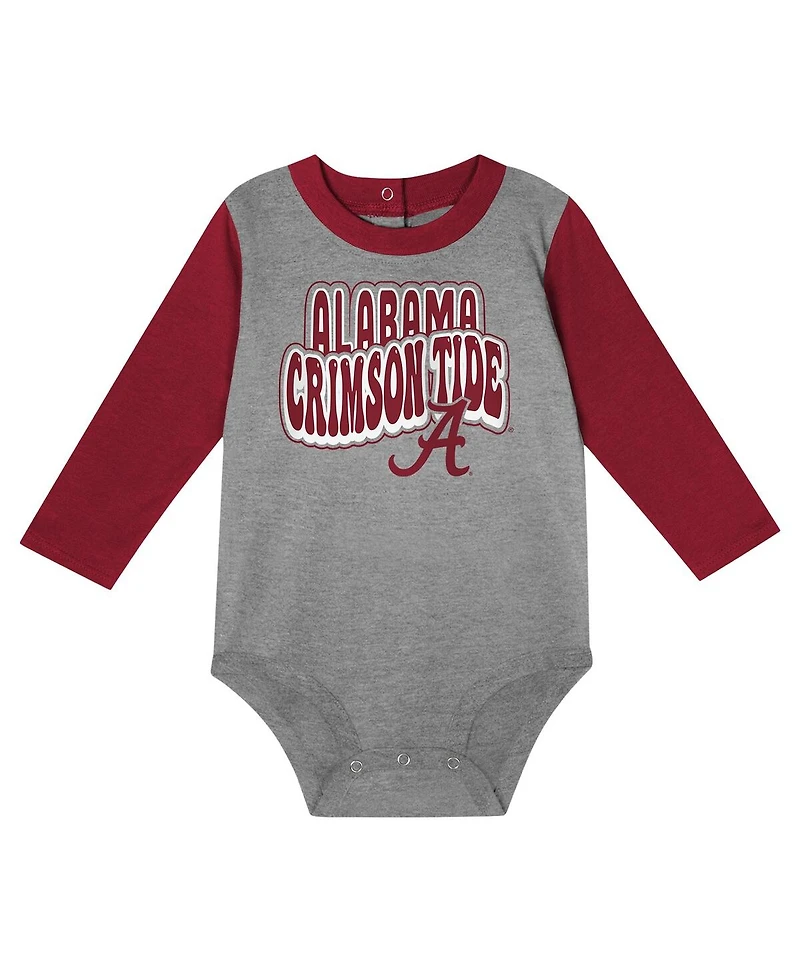 Outerstuff Baby Boys and Girls Alabama Crimson Tide Double Up Long Sleeve Bodysuit Pant Set