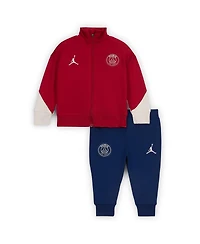 Jordan Baby Boys and Girls 2-Piece Red Paris Saint-Germain 2024/25 Fourth Strike Full-Zip Track Jacket and Pants Set