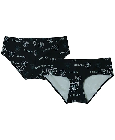Concepts Sport Women's Black Las Vegas Raiders Mosaic Allover Print Knit Panty