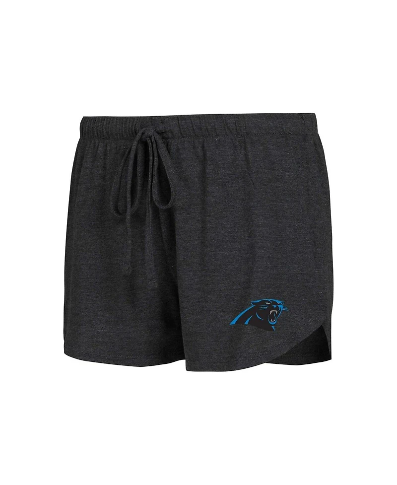 Concepts Sport Women's Black/Charcoal Carolina Panthers Raglan Long Sleeve Top Shorts Lounge Set