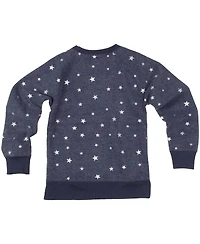 Wes Willy Big Girls Navy Dallas Cowboys Shimmer Star Reverse Fleece Pullover Sweatshirt