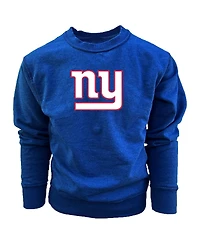 Wes Willy Big Boys and Girls Royal New York Giants Reversible Fleece Pullover Sweatshirt