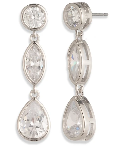 Givenchy Glass Stone Triple Drop Pierced Earrings