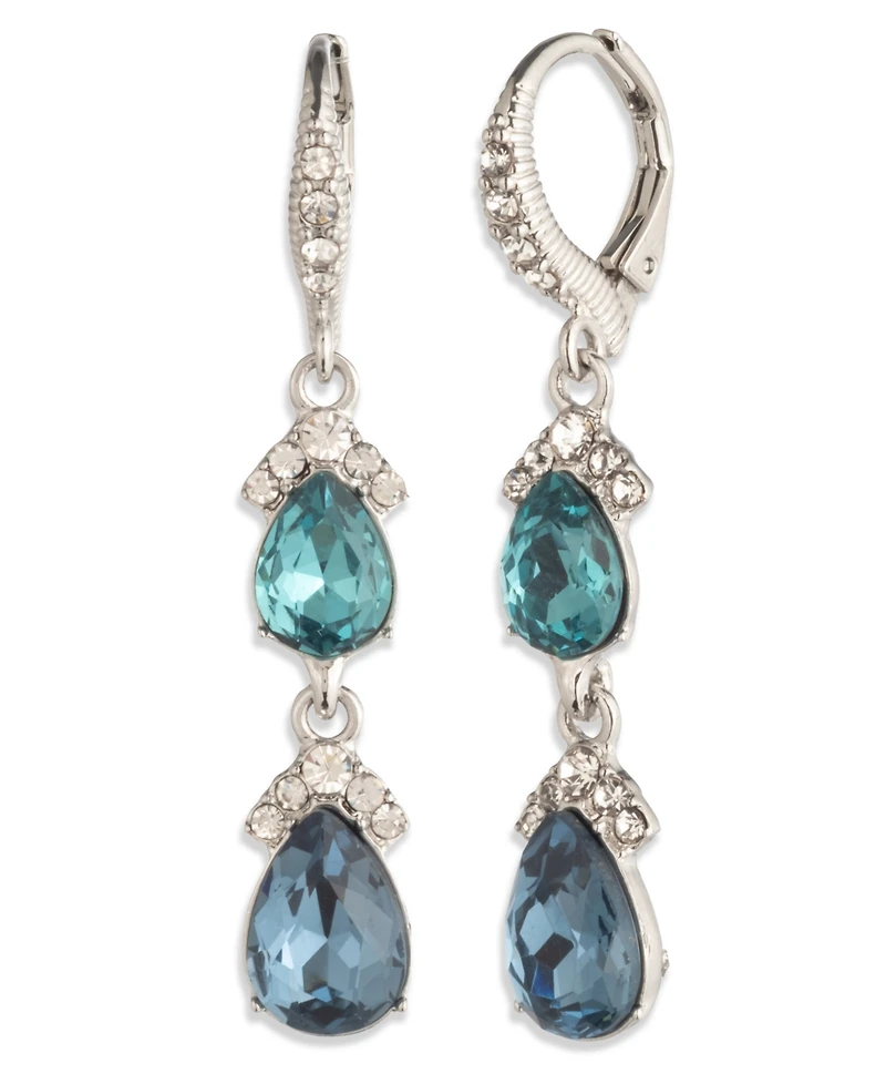 Givenchy Pear Glass Stone Double Drop Earrings