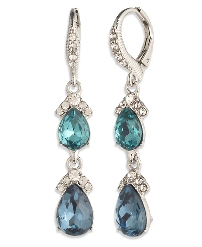 Givenchy Pear Glass Stone Double Drop Earrings