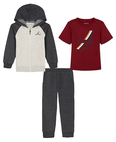 Nautica Boys 2T-7 3-Piece T-Shirt, Hoodie, and Joggers Set