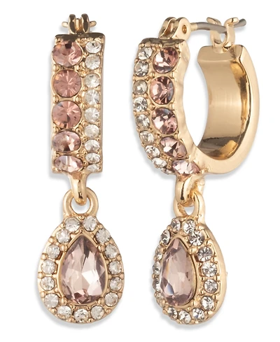 Givenchy Glass Stone Pierced Post Hoop Drop Earrings