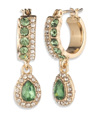 Givenchy Glass Stone Pierced Post Hoop Drop Earrings