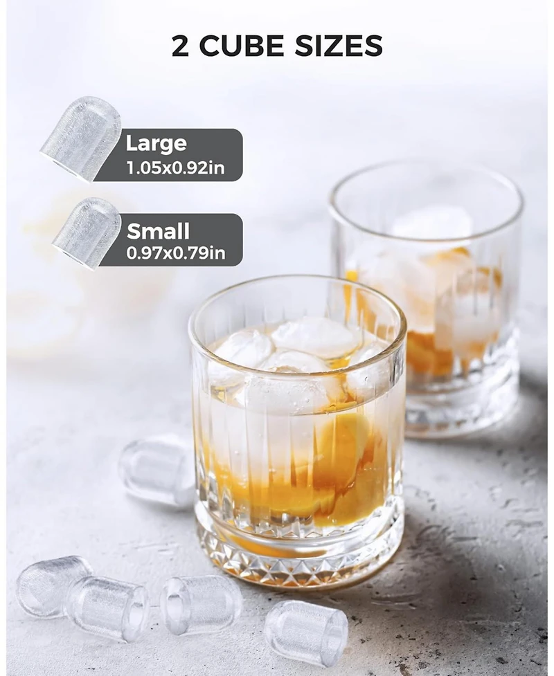Cowsar Countertop Ice Maker Machine, 8 Cubes 6 mins, 26lb/Day with 2 Sizes- Portable Mini, Basket/Scoop for Home/Party/Bar