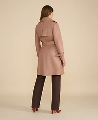 Furniq Uk Women's Leather Trench Coat