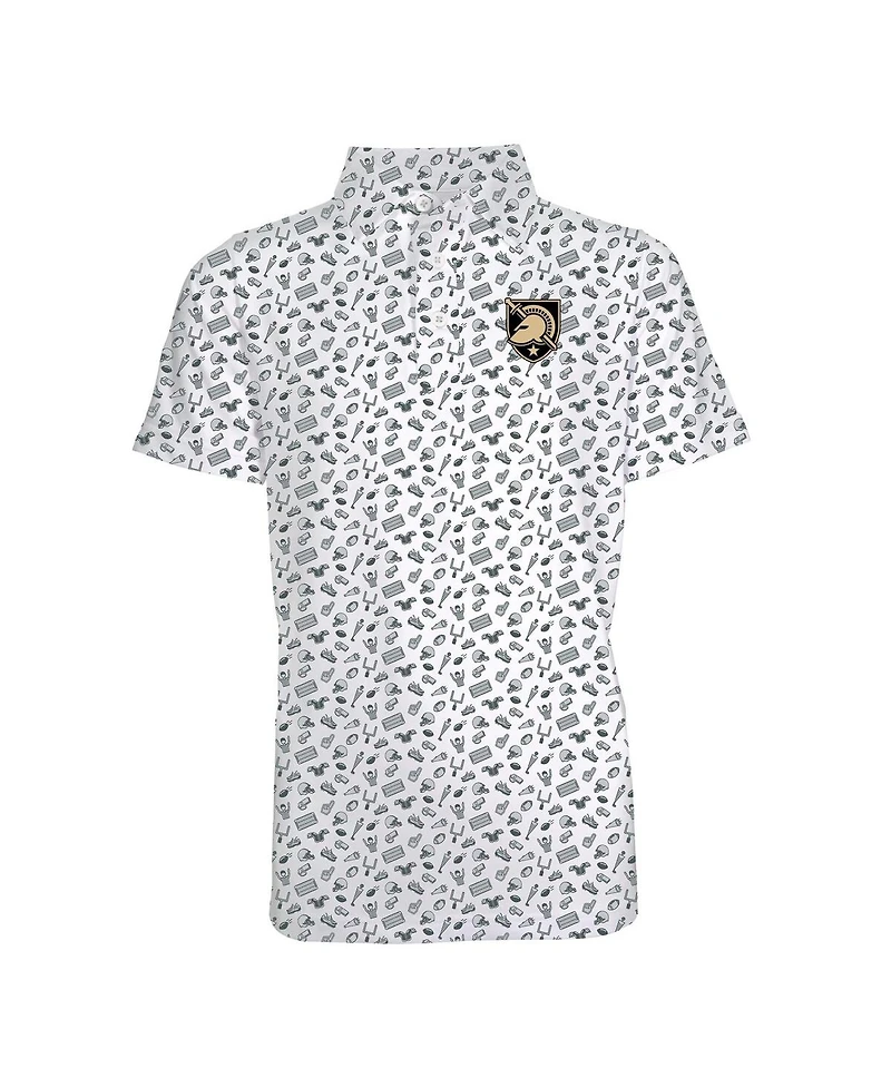 Garb Toddler White/Gray Army Black Knights Tom Allover Print Performance Polo Shirt