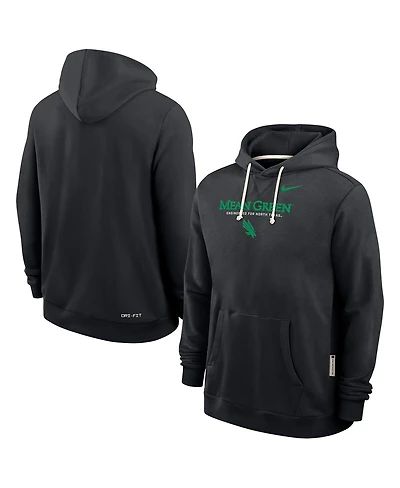 Nike Men's Black North Texas Mean Green 2025 Sideline Standard Issue Dri-fit Hoodie
