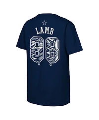 Outerstuff Big Boys and Girls CeeDee Lamb Navy Dallas Cowboys Mainliner Drip Player Name Number T-Shirt