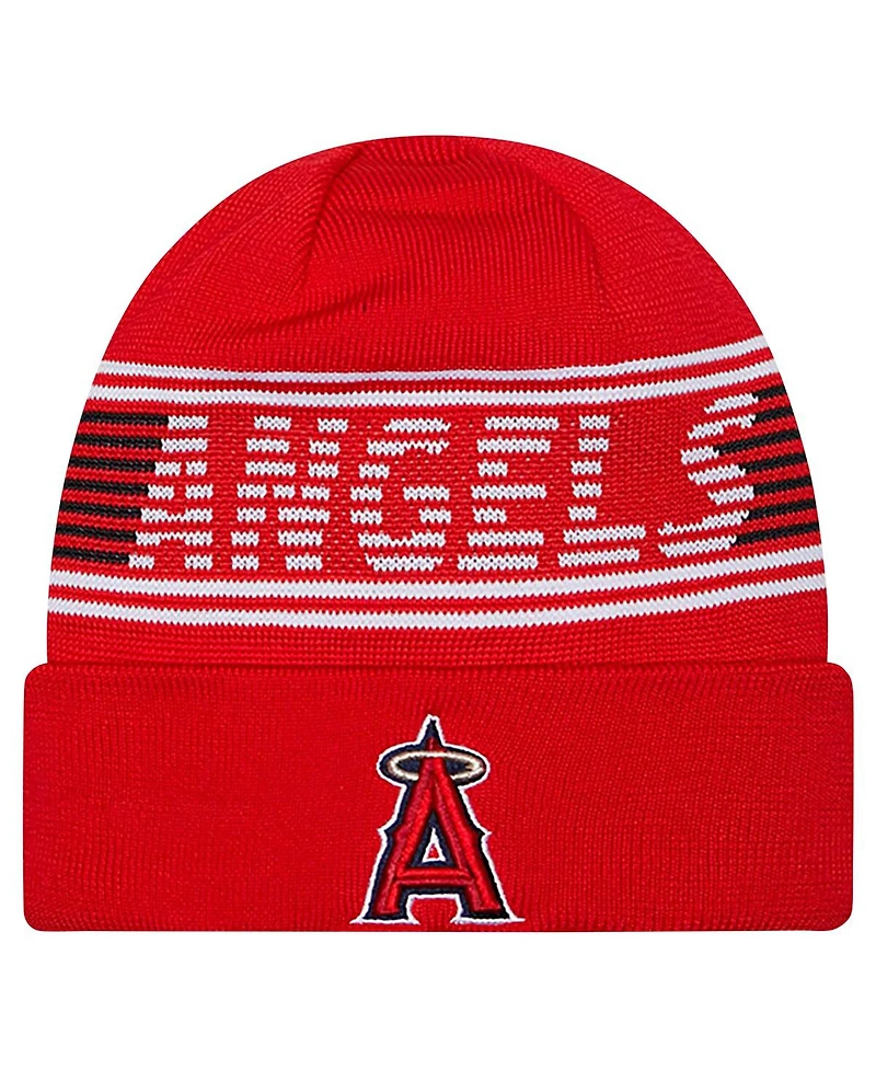 New Era Men's Red Los Angeles Angels Authentic Collection Cuffed Knit Hat