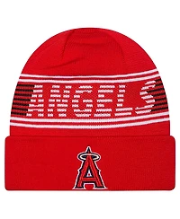 New Era Men's Red Los Angeles Angels Authentic Collection Cuffed Knit Hat