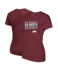 Image One Women's Cardinal Arkansas Razorbacks Repeat Slogan Boyfriend T-Shirt