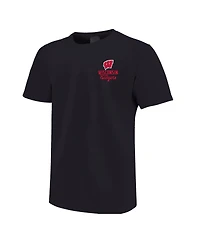 Image One Big Boys and Girls Black Wisconsin Badgers Comfort Colors Mascot Overlay T-Shirt