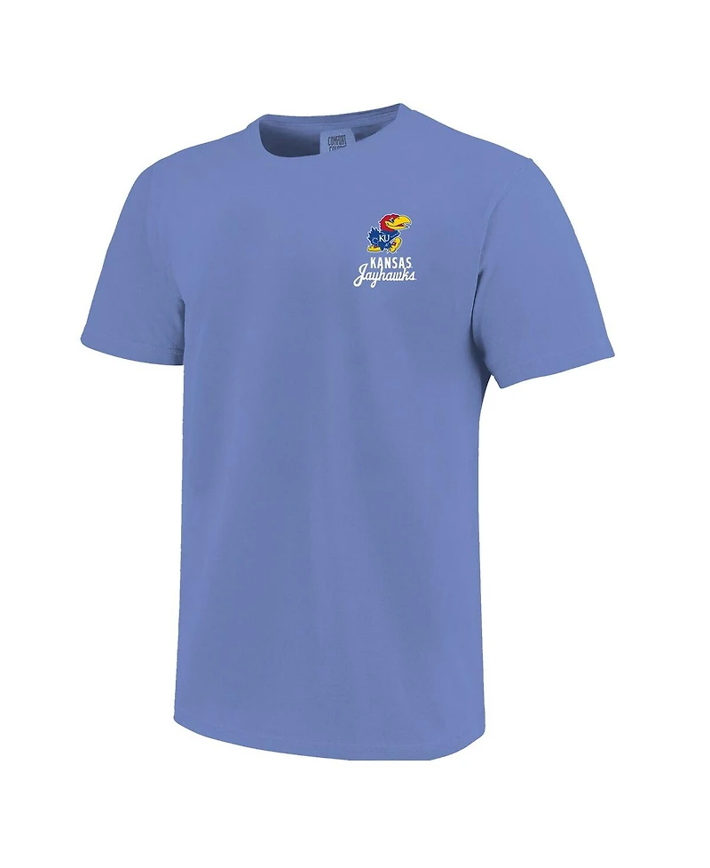 Image One Big Boys and Girls Royal Kansas Jayhawks Comfort Colors Mascot Overlay T-Shirt