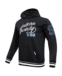 Pro Standard Men's Black Southern University Jaguars Vintage Varsity Pullover Hoodie
